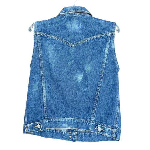 Abercrombie & Fitch Dark Wash Denim Button Front Vest Size M - Picture 7 of 11